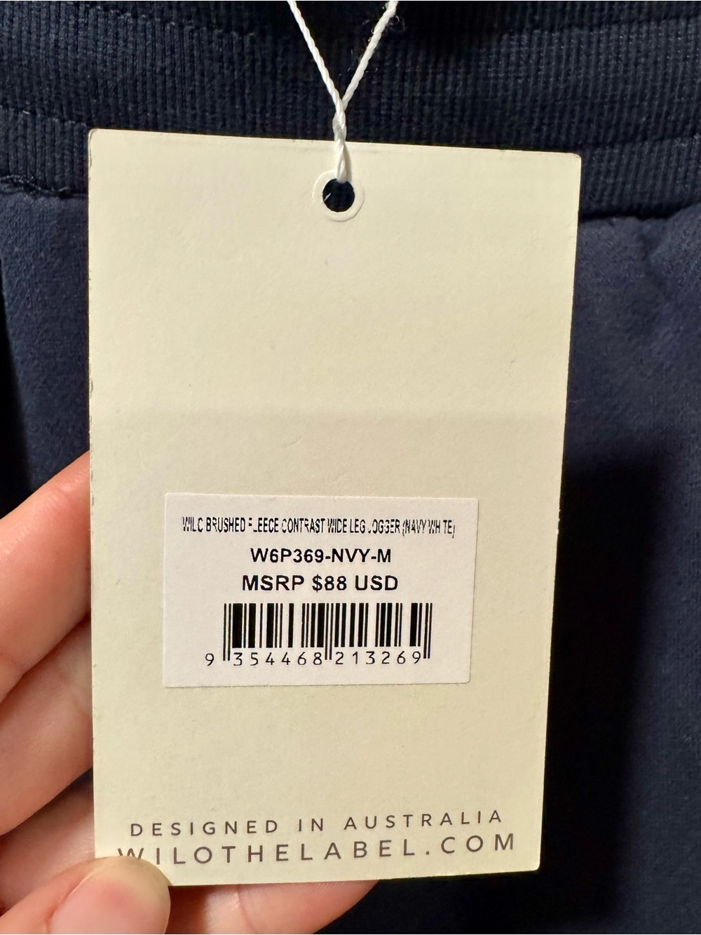 Wilo the Lable Navy wide leg sweatpants size M NWT - Picture 3 of 5